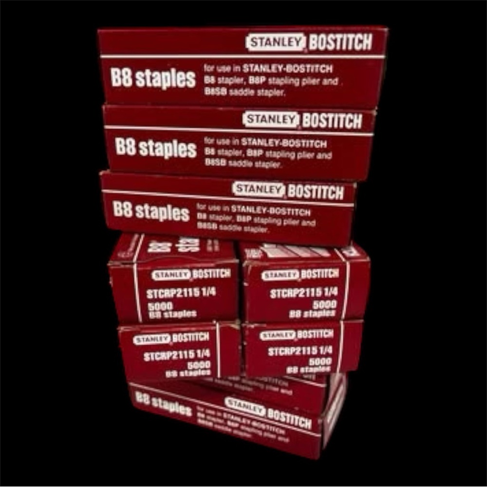 9 Boxes Stanley Bostitch (Red Box) STCRP2115 1/4 B8 Staples NEW